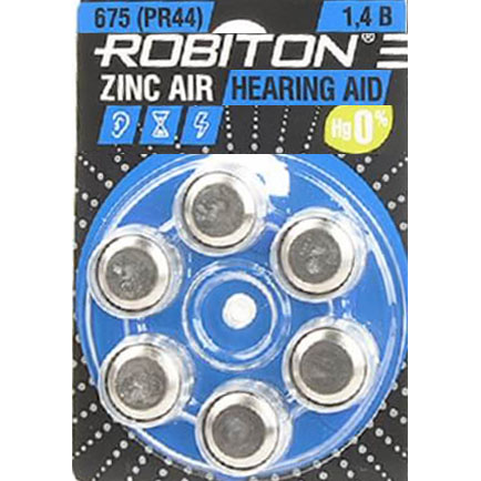   ZA675/ PR44/ DA675/ V675A ROBITON HEARING AID 1.4v,   1 ., 