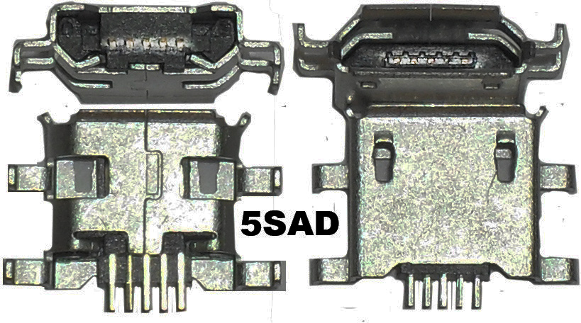 U20 Гнездо Micro USB B-5SAD на плату (SMD) 