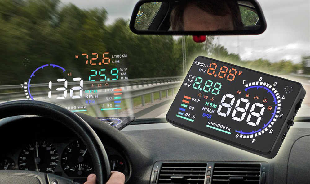Проекционный дисплей скорости HUD A8 на лобовое стекло авто. Скорость, обороты, температура, напряжение. (нет плёнки на стекло).