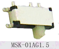 KV01 Переключатель движковый угловой 7х3х2 мм, 3pin, SMD, 2 положения, шток 2 мм, MSK-01AG1.5, 