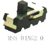 KV08 Переключатель движковый 9х3.5х3.2 мм 6pin, 2 положения, шток 2мм, MSS01AG2, 