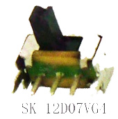 KV16 Переключатель движковый угловой 9х4.5х4 мм 3pin, 2 положения, шток 4мм, SK12D07VG1, 
