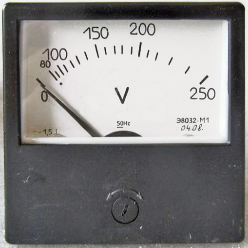 Вольтметр переменного тока 250v AC 80x80мм Э8021 
