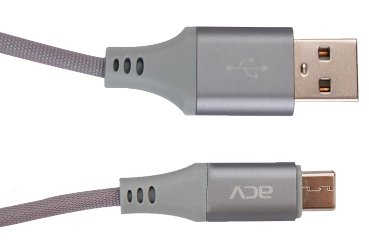 805 Кабель USB AM - TYPE-C 1м, быстрая зарядка, дакроноая оплетка /ACV/ 