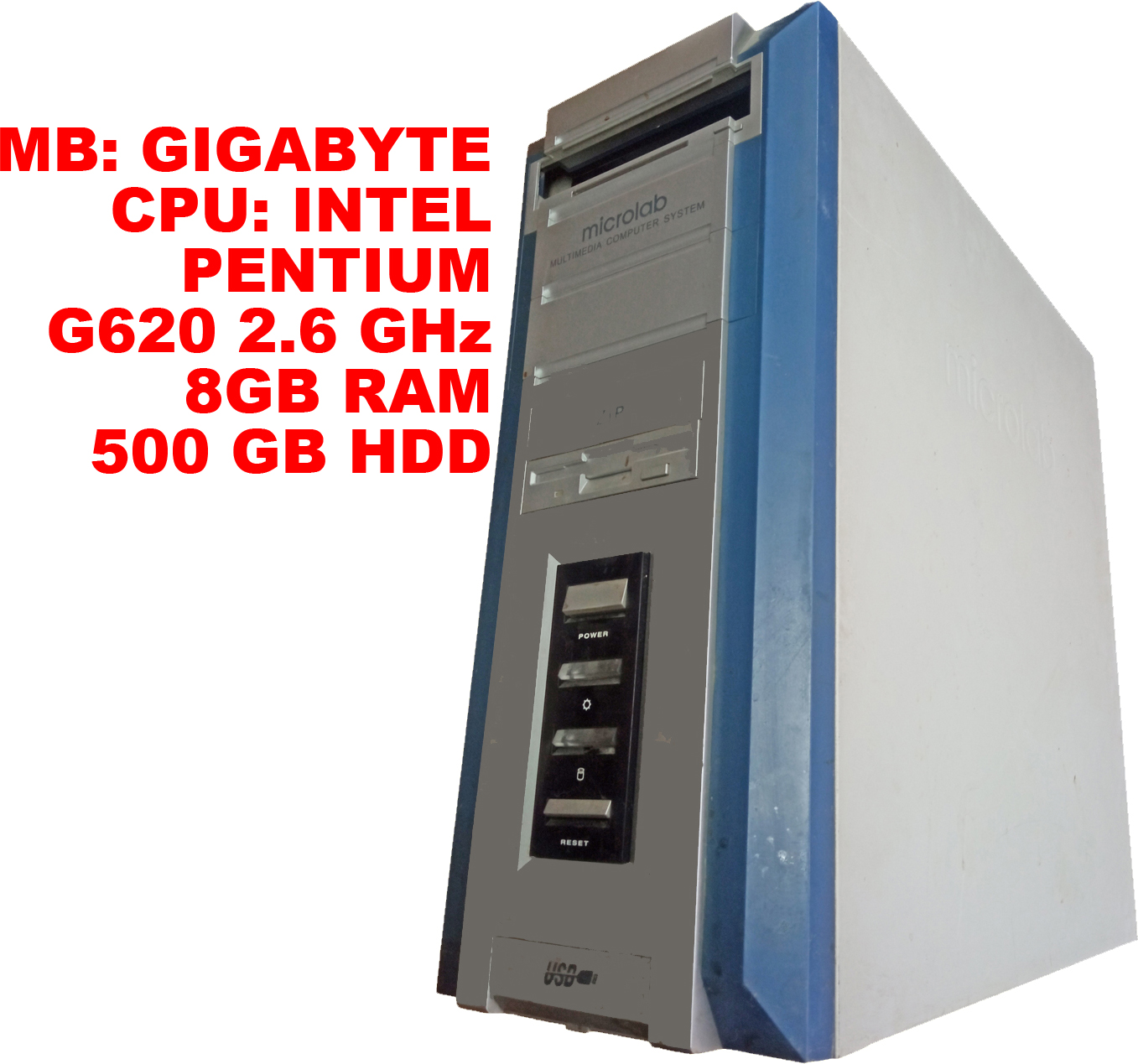 ��������� ���� CPU Intel Pentium G620 2.6 GHz 8 GB RAM Gigabite GA H61M-S1 HDD 500 Gb