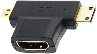 D66 Переходник HDMI (F) >=>> mini HDMI + micro HDMI 
