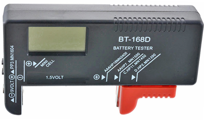 Тестер для элементов питания BT-168D с дисплеем, 