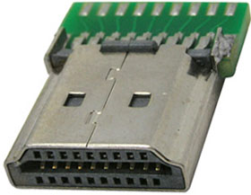 L65 Штекер HDMI A M PCB с платой, на кабель 