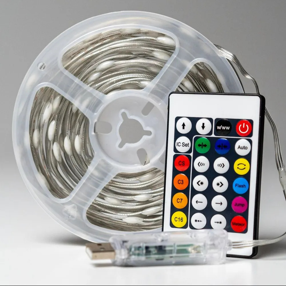  USB  RGB 10 v 100 LED