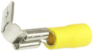 G029c Гнездо ножевое 6.3 мм с отводом, обжим на провод 4.0-6.0мм2, изолированный /PBDD5.5-250/3,396/ 