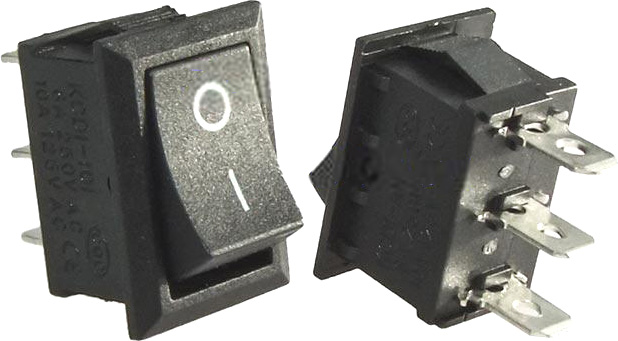 KR07 Выключатель KCD1-102-C3-B/3P on-on 3 pin, 19X12мм, 