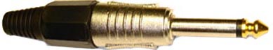 A45 Штекер Джек 6.3мм моно, пластик Ni/Pl/Gold pin (1.135) 