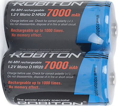 Аккумуляторы ROBITON NiMh R20 D 7000mAh 1.2v, цена за пару