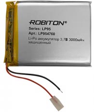 Аккумулятор 3.7В 3000мАч ROBITON LP954760