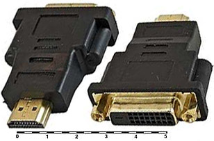 D68 Переходник штекер HDMI <=< гнездо DVI (24+1) HAP-005, 