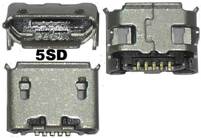 U30 Гнездо Micro USB B-5SD на плату (SMD) 4 посадочные ноги 