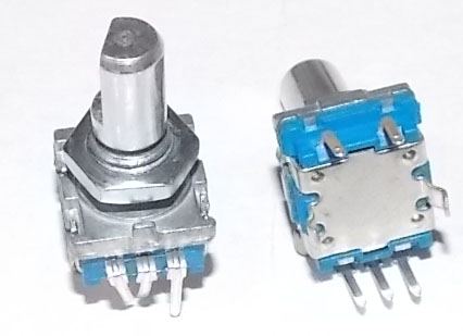 энкодер 5 pin с кнопкой (22) (R12) Вал 6 мм, металл, лыска, крепеж п/гайку 13.7x11.6x21.1 мм 