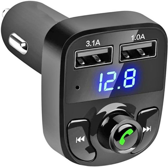 Авто FM-модулятор L43D X8  USB, BT, зарядник 0.5A, мал. склад