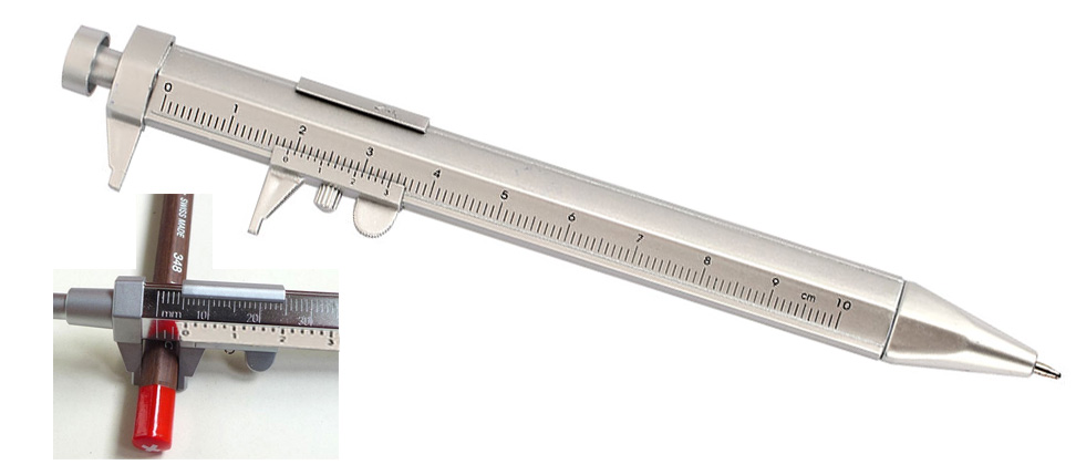 Штангенциркуль-ручка пластиковый 0-100мм ±1,0 мм сувенирный 