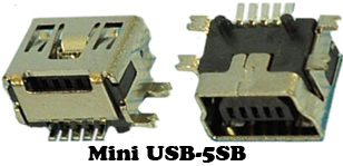 U74 Гнездо Mini USB-5SB на плату (SMD) 
