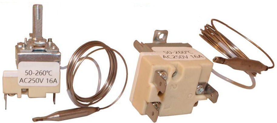 Терморегулятор для электрических духовок TR-152 50-260*C 250v 16A замкнутый/ разомкнутый 28*35*33мм 
