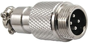 H104d Штекер GX12M-4 4-pin на кабель, 