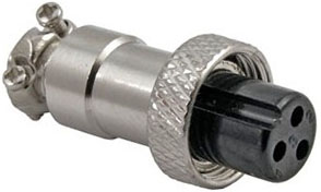 H104c Штекер+Гнездо GX16-M3 3-pin на кабель, 