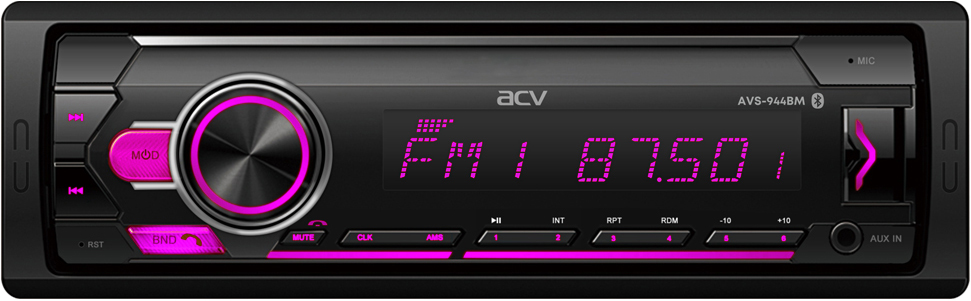 Авторесивер MP3 ACV AVS-944BM 4x45Вт 24в / BT/ USB/ SD/ AUX/ FM/ 4RCA цветная подсветка