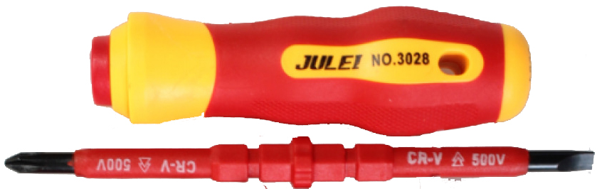Отвёртка двусторонняя +/- JULEI 3028 изолированная 100 мм (PH2) 