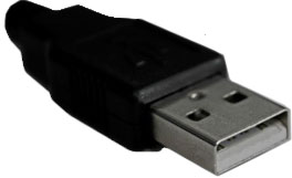 UA31 Штекер USB A-SPB в корпусе (чёрный) разборный 