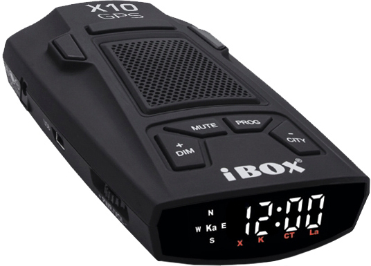 Радар-детектор IBOX X10 GPS, голос, диапазоны: K, Ka, Ku, X, Стрелка, Robot, +часы, +антисон (нет)