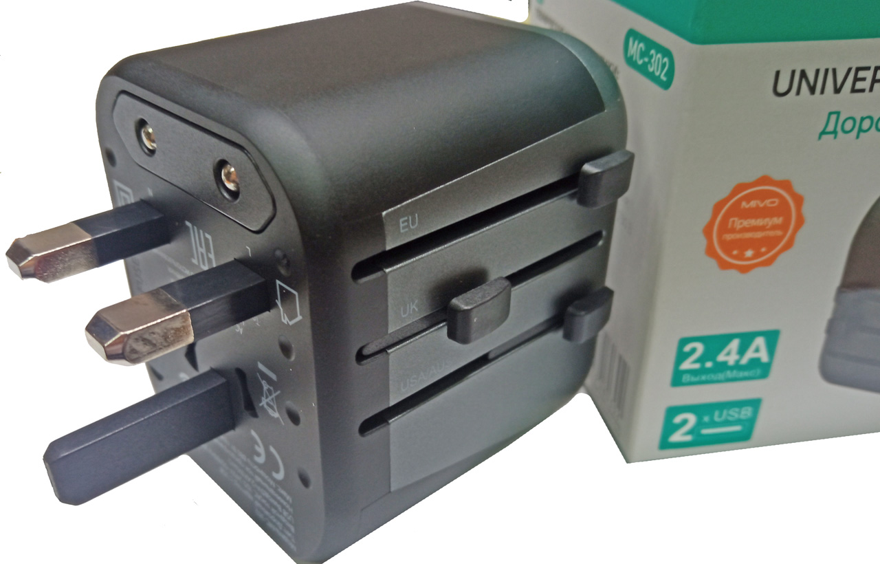  AC 220v MIVO MC-302 + 2USB 2.4A +  AC
