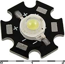 Светодиод Пиранья белый 3W 3.6v STAR 6500-7000K 200-220 lm, 180°, 