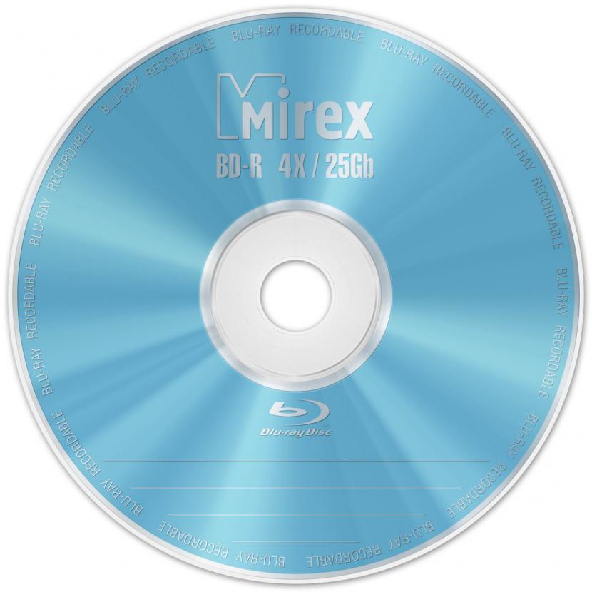 Диск BD-R (BLU-RAY DICK) MIREX 25Gb 4x Slim.Россия