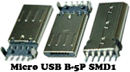 U61 Штекер Micro USB B-5P SMD1 на плату. 