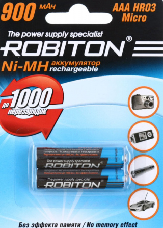 ������������ AAA (R3) 900mAh 1.2v NiMh ROBITON, ���� �� ����, 