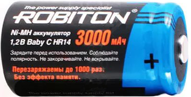 Аккумулятор ROBITON NiMh R14 С 3000mAh 1.2v, цена за 1шт. 