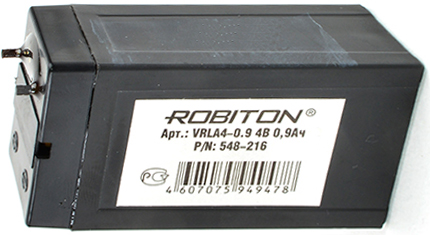 Аккумулятор ROBITON VRLA 4-0,9 4v 0.9Ah 