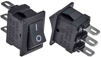 KR02a Выключатель KCD5-101-C3-B/3P On-Off = SMRS-102 3 pin, mini, 3A, 250v, пос. 14x9mm 