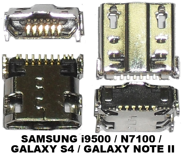 U50 Гнездо Micro USB (5F) SAMSUNG i9500/N7100/GALAXY S4 / GALAXY NOTE II SMD 11 pin 