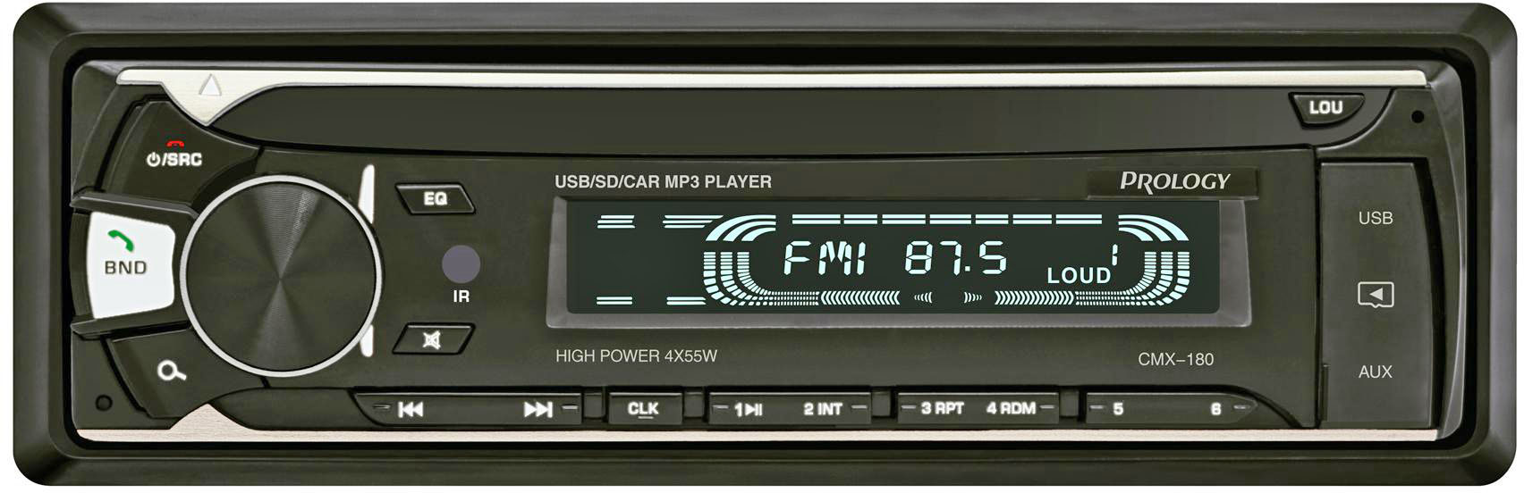 Авто MP3 PROLOGY CMX-180 4x55 Вт / BT/ USB/ SD/ AUX/ FM/ 6 RCA белая подсветка
