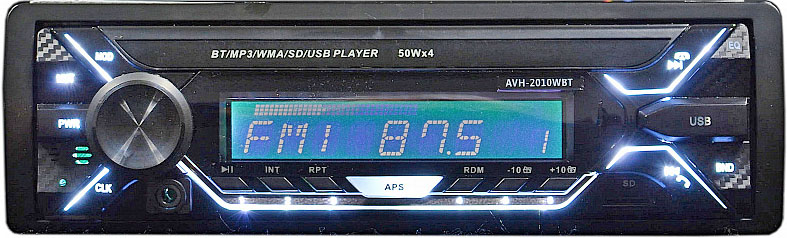 Авто MP3 ACES AVH-2010WBT 4x50Вт / BT/ USB/ SD/ AUX/ FM/ 4RCA белая подсветка