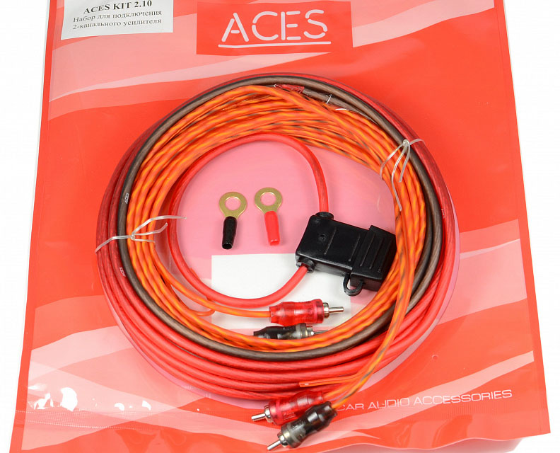 Комплект проводов ACES KIT 2.10 для 2-хканального усилителя, 10AWG (мягкая упаковка)