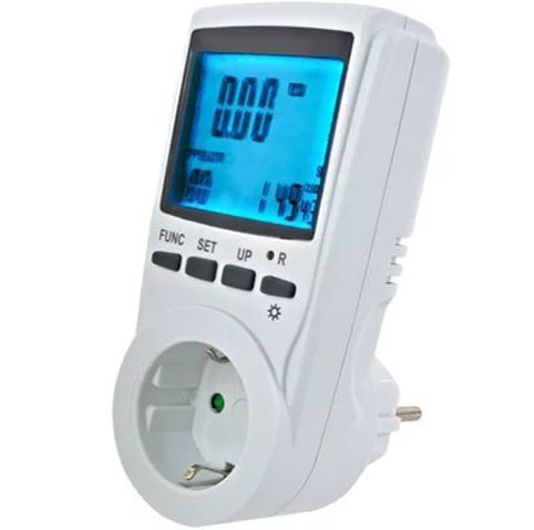 Ваттметр ROBITON PM-3 для измерения и контроля потребления электроэнергии с подсветкой дисплея, 