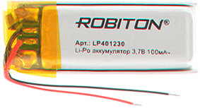 Аккумулятор 3.7В  100мАч ROBITON LP401230 