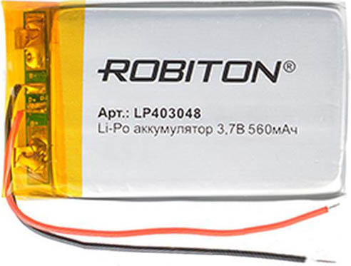 Аккумулятор 3.7В 560мАч ROBITON LP403048