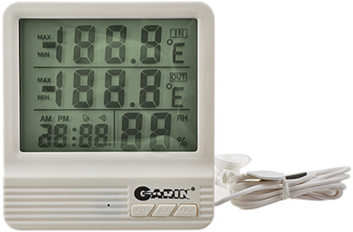 Метеостанция GARIN WS-4 термометр-гигрометр-часы-календарь, внешний датчик, 