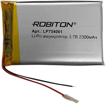 Аккумулятор 3.7В 2300мАч ROBITON LP754061 размеры 62,5х41х7 мм 