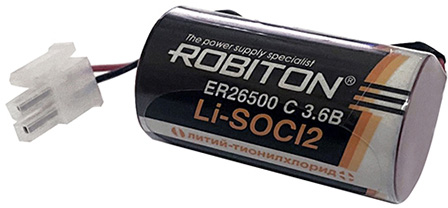 Элемент питания литиевый ROBITON ER26500-55572P C с коннектором PK1 3.6v ЦЕНА за 1шт. 