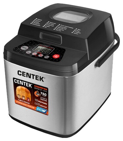 Хлебопечка CENTEK CT-1410, 19 программ,LCD-дисплей,вес выпечки 750 гр,